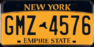 NY license plate GMZ4576