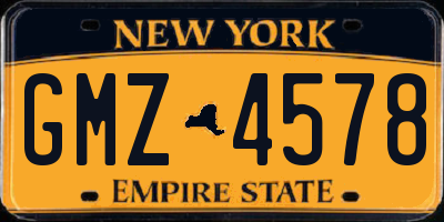 NY license plate GMZ4578
