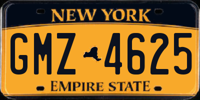 NY license plate GMZ4625
