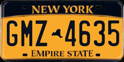 NY license plate GMZ4635