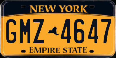 NY license plate GMZ4647