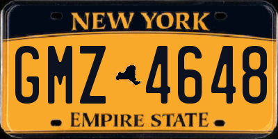 NY license plate GMZ4648