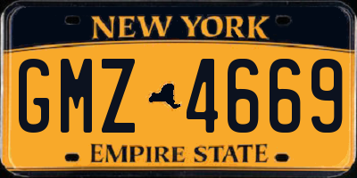 NY license plate GMZ4669