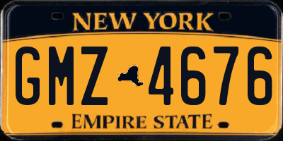 NY license plate GMZ4676