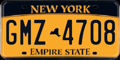 NY license plate GMZ4708
