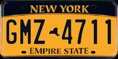 NY license plate GMZ4711
