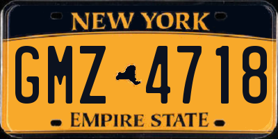 NY license plate GMZ4718