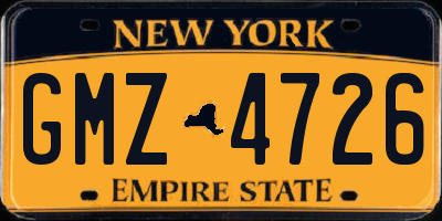 NY license plate GMZ4726
