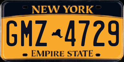 NY license plate GMZ4729