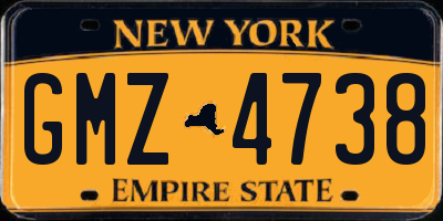 NY license plate GMZ4738