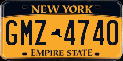 NY license plate GMZ4740