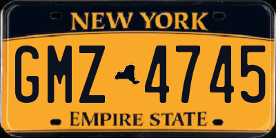 NY license plate GMZ4745