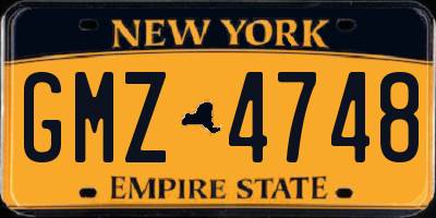 NY license plate GMZ4748