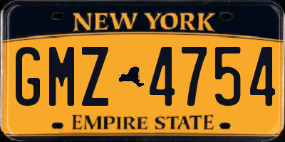 NY license plate GMZ4754