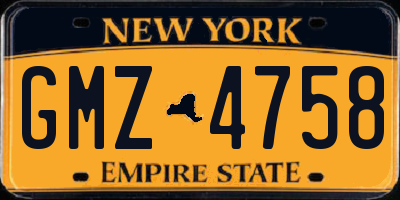 NY license plate GMZ4758