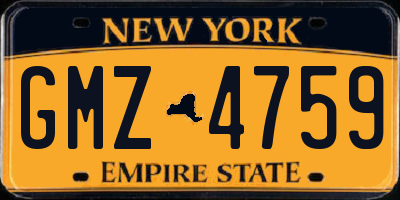 NY license plate GMZ4759