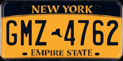 NY license plate GMZ4762