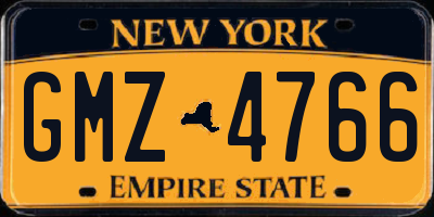 NY license plate GMZ4766