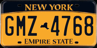 NY license plate GMZ4768