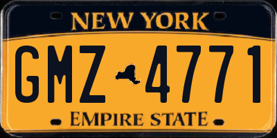 NY license plate GMZ4771