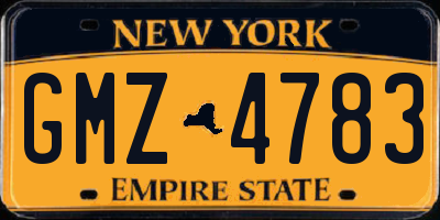 NY license plate GMZ4783