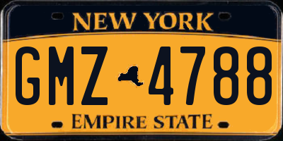 NY license plate GMZ4788