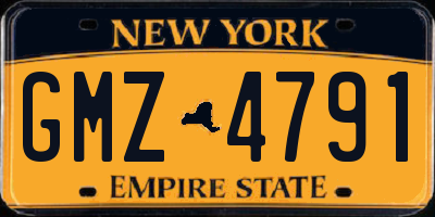 NY license plate GMZ4791