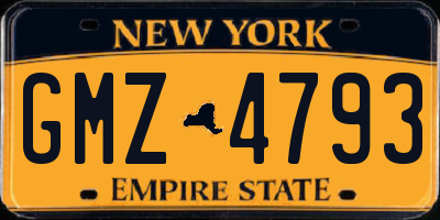 NY license plate GMZ4793