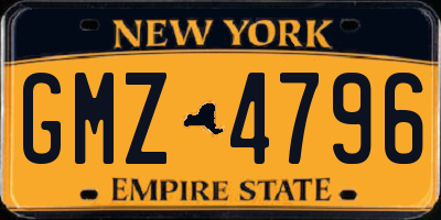 NY license plate GMZ4796