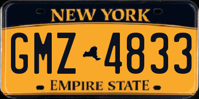 NY license plate GMZ4833