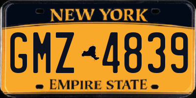 NY license plate GMZ4839