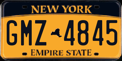 NY license plate GMZ4845