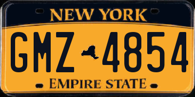NY license plate GMZ4854
