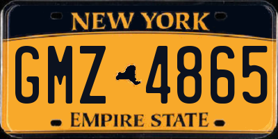 NY license plate GMZ4865