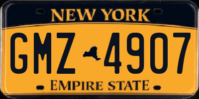 NY license plate GMZ4907