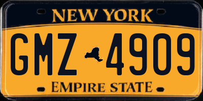 NY license plate GMZ4909
