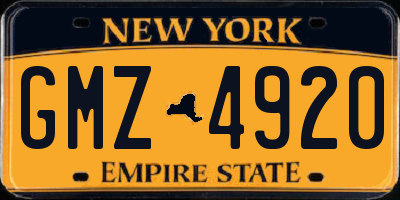 NY license plate GMZ4920