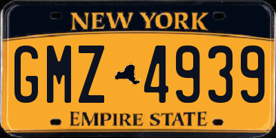 NY license plate GMZ4939
