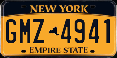 NY license plate GMZ4941