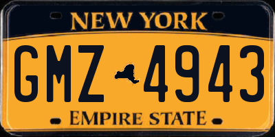 NY license plate GMZ4943