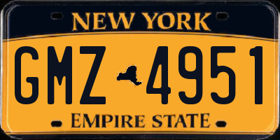 NY license plate GMZ4951