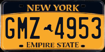 NY license plate GMZ4953