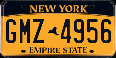 NY license plate GMZ4956