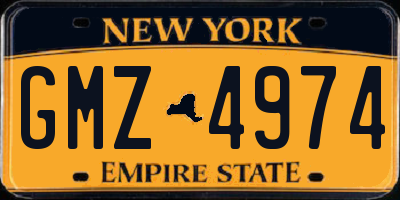 NY license plate GMZ4974