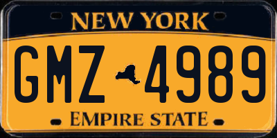 NY license plate GMZ4989
