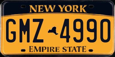NY license plate GMZ4990