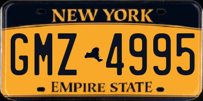 NY license plate GMZ4995