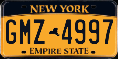 NY license plate GMZ4997