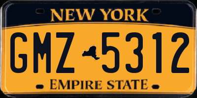 NY license plate GMZ5312