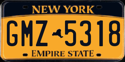 NY license plate GMZ5318